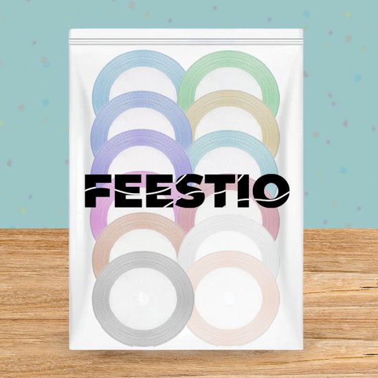 Feestio Satinband Set - 22 Farben Bänder - Geschenkband - Geschenkband - Dekorationsband - Farbband