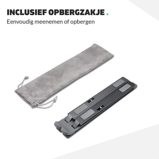 LURKÂ® Laptop-Ständer verstellbar - Ergonomischer Laptop-Halter - klappbar - Notebook/Buch/Tablet - Aluminium - 11 bis 17 Zoll - Schwarz