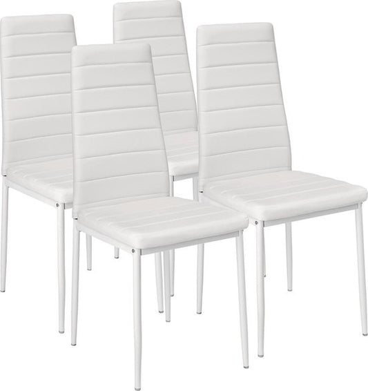 tectake - 4 Stück Esszimmerstühle , weiß , Esszimmerstühle 401845
