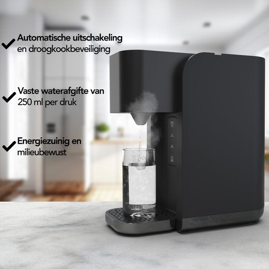 Aviro Heißwasserspender - Heißwasserhahn - 100°C - Luxus-Wasserkocher - 2200W - 1.5L Schwarz