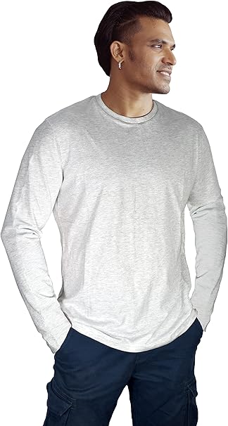 PANTONECLO Herren T-Shirt Multipack 6 Stück - Lange und kurze Ärmel, Schwarz, Grau, Dunkelgrau, Größe XL