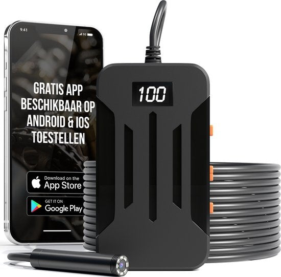 Strex Inspektionskamera Endoskop - 10 m Kabel - 1080P HD - WLAN - LED Beleuchtung - IP67