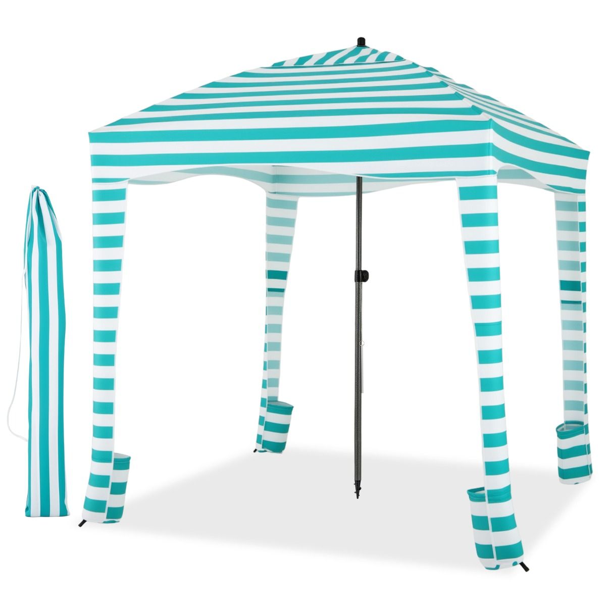 coast Beach Tent - faltbar 183 x 183 x 215-240 cm Grün/Weiß
