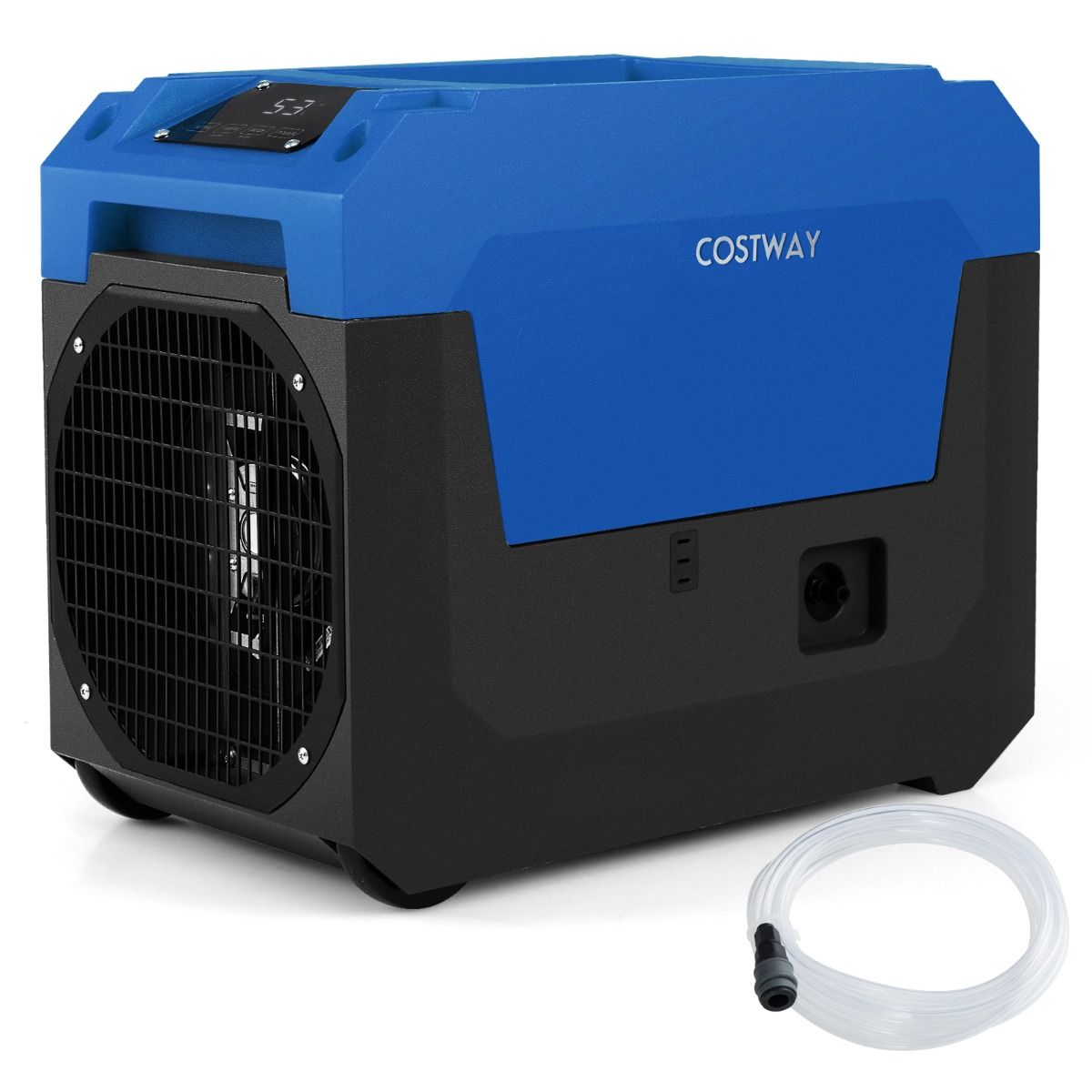 Coast Industrie-Luftentfeuchter – 66 Liter pro Tag – mit Pumpe und Ablaufschlauch – blau/orange