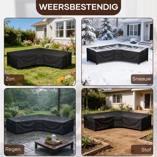 Villux Schutzhülle für Gartenbank – Schutzhülle für Gartenmöbel – Hülle für Gartenmöbel – Hülle für Gartenset – Loungeset – Wasserdicht – Hülle für Loungeset – 420D - 300/98 x 300/98 x 70 cm