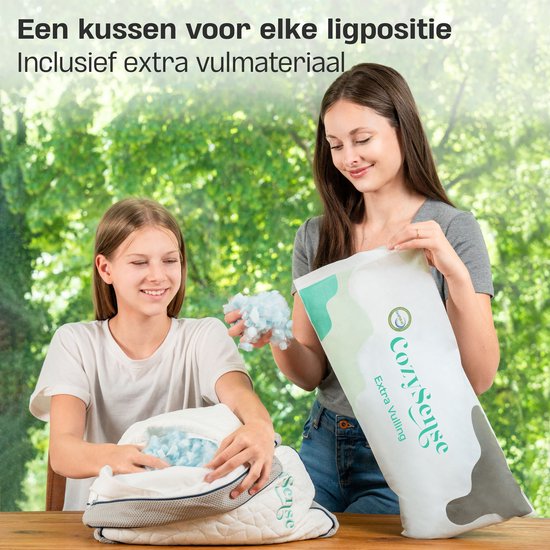 CozySense® Kinderkopfkissen - Kinderkopfkissen - Kleinkind-Kopfkissen - zerkleinerter Memory-Schaum + Mikrofasern - kühlende Technologie - füllbar - inkl. Extra 100g Schaumstoff - 40x55 cm - Kinder 2-12 Jahre alt