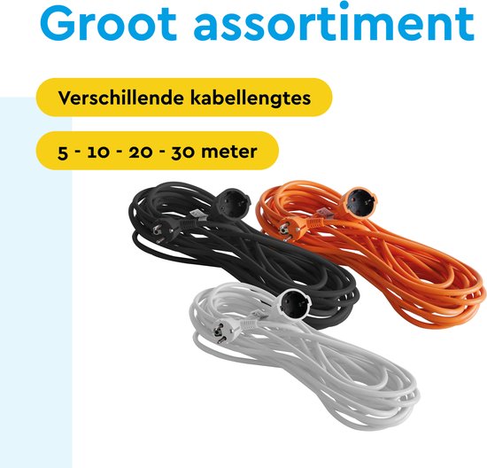 BRASQ Verlängerungskabel 10 Meter Orange – Verlängerungskabel mit Schutzleiter – Verlängerungskabel für den Innenbereich