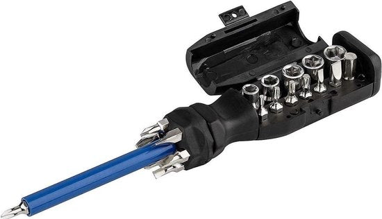 Kinzo Multibit-Schraubendreher - Multi-Schraubendreher - mit Bits und Steckschlüsselsatz - Teleskopmagnet - 20-teilig
