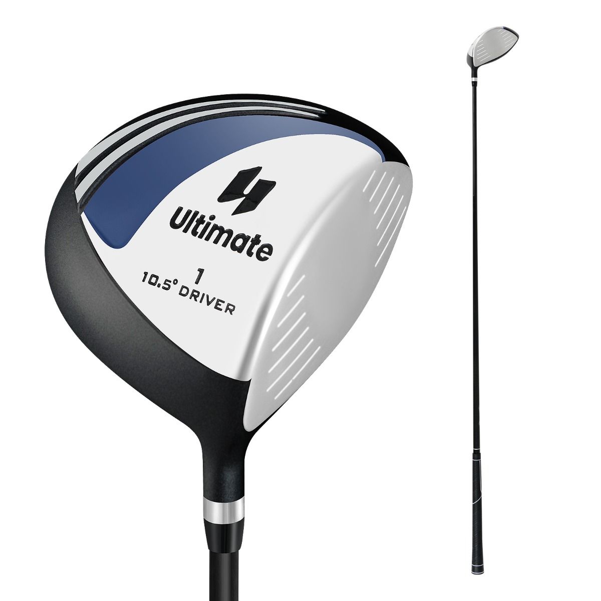 Coast Golf-Driver für Herren – 460-ccm-Schlägerkopf – Graphitschaft – Schwarz und Silber