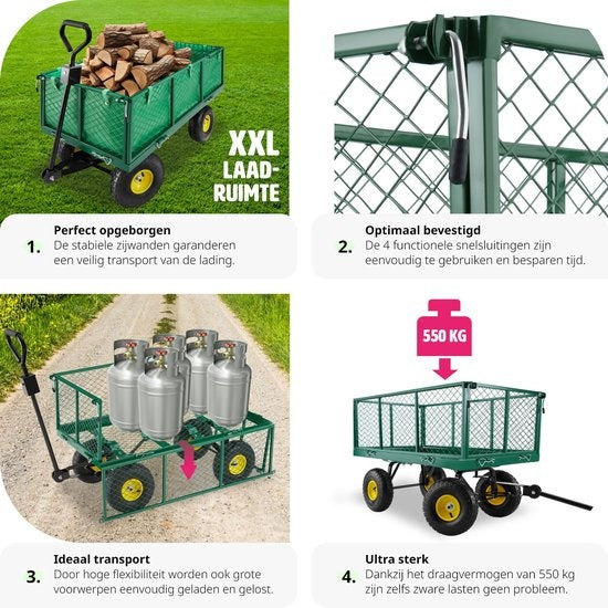 tectake - XXL Shedding-Wagen Gartenwagen Transportwagen - 401418