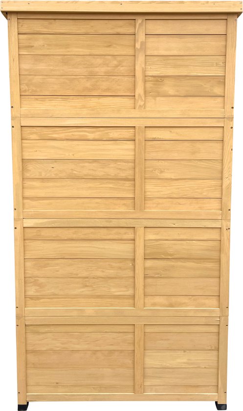 AXI Hugo Aufbewahrungsschrank aus Holz, braun – Gartenschrank mit verzinktem Dach – 3 Einlegeböden und Boden – FSC-zertifiziertes Holz – Magnetverschluss – 85 x 52 x 174 cm