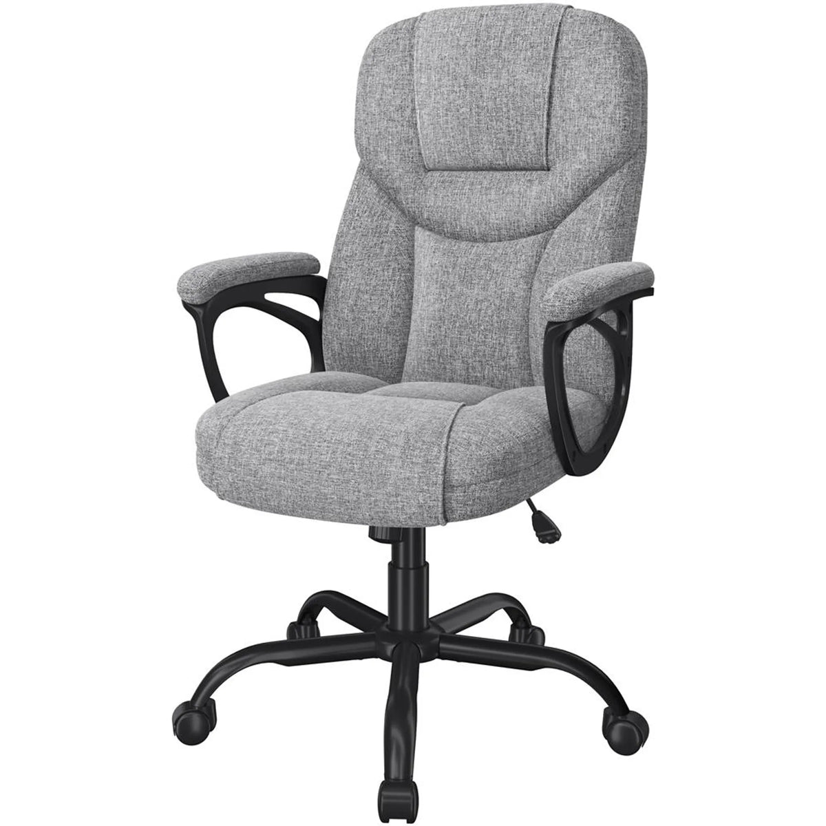 Ergonomischer Bürostuhl mit Armlehnen, um 360° drehbar, höhenverstellbar und mit Wippfunktion, grau