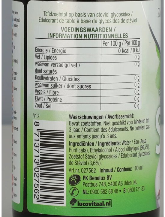Lucovitaal Stevia flüssig – 100 ml – Nahrungsergänzungsmittel