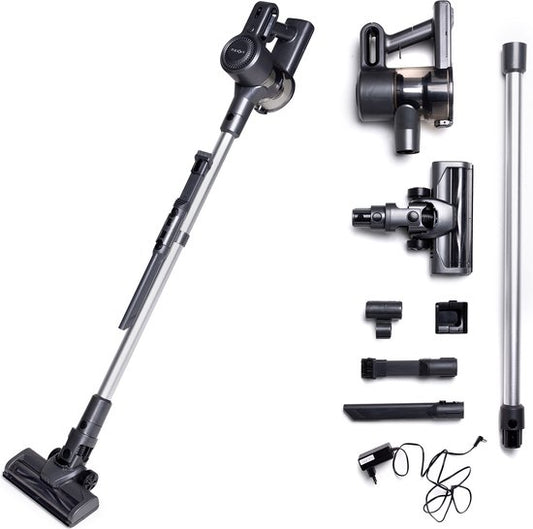 Nexxt Cordless Stick Vacuum Cleaner mit Cyclone Technology - Leichter Staubsauger mit beutelloser Staubabsaugung - HEPA 13 Filter - Komplettset - Schwarz