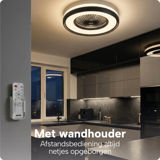 Intelligente Deckenleuchte mit Ventilator – Deckenventilator mit App und Fernbedienung – 4800 Lumen – RGB – 6 Geschwindigkeitsstufen – BREND BR-2253