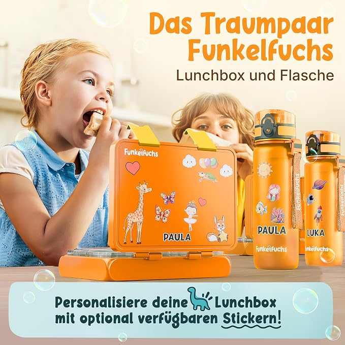 Funkelfuchs Bento-Lunchbox – Auslaufsicher – Tritan & ABS – BPA-frei – Spülmaschinenfest