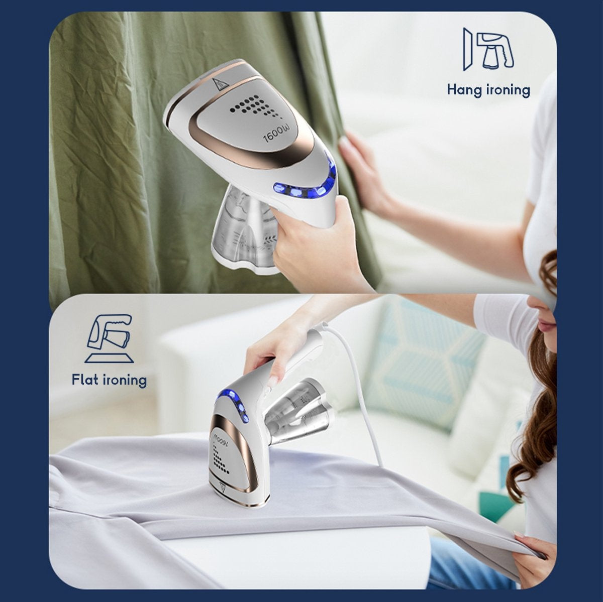 Fuegobird Wäschedampfer und -reiniger - Kleiner tragbarer Wäschedampfer für zu Hause und auf Reisen - Unterstützt die Wasserversorgung für Wasserflaschen mit großem Fassungsvermögen - Kleidungsstück/Textil/Stoff Wäschedampfer