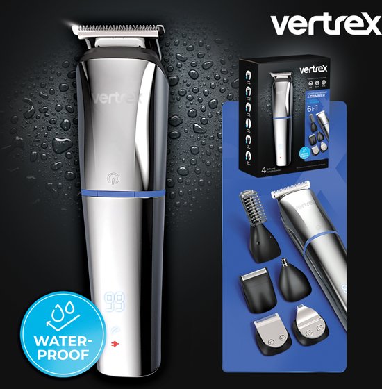 Vertrex 6 in 1 Barttrimmer Pro+ Bodygroomer Men - Nasentrimmer - Clipper - Rasierer - Trimmer Bart und Körper