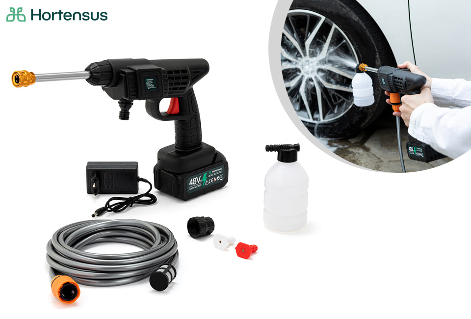 Hortensus 3-in-1 Hochdruckreiniger - Kabellos mit Akku - Kompakt und tragbar