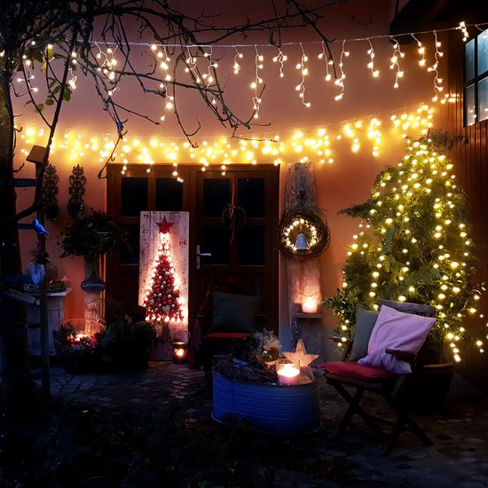 Monzana Lichtvorhang 600 LEDs - 20 m inkl. 5 m Kabel - Warmweiß