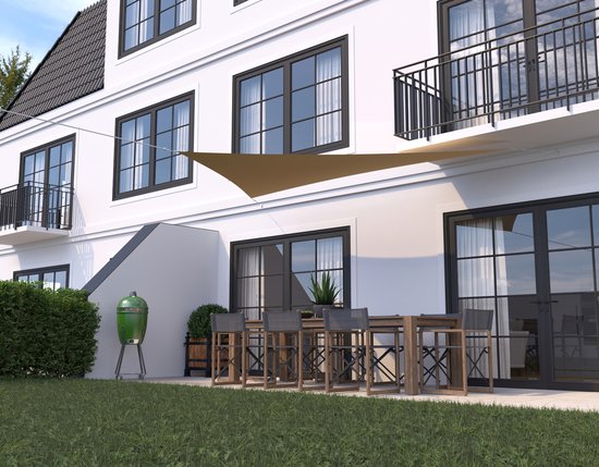 Sonnenschutztuch - Transluzent - Dreieck - Gleiche Seiten - 4x4x4 m - Sonnenschutztuch - Sand