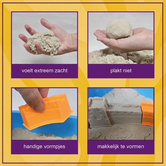 KidzKraze® Building World Play Sand - 1,6 kg brauner klebriger Zimmersand - Mit Förmchen - Inklusive Spiel und Aufbewahrungskoffer - Sensory - Für Kinder - Das große Spielzeugbuch 2025