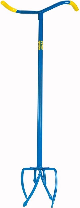 Gardenclaw Tuinklauw GC821-06 - Woelvork - 14,5 x 14,5 x 95,5 CM - Aarde Losmaken, Onkruid Wieden, Grond Beluchten, Kultiveren - Blauw/Geel
