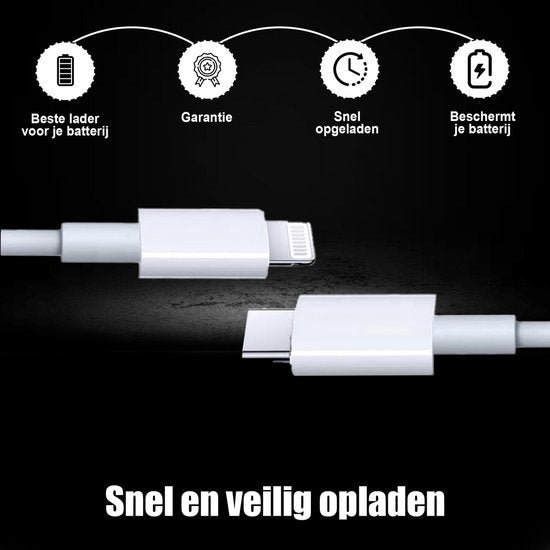 Golden Sound 25W Original Schnellladegerät - Geeignet für Iphone und Ipad Ladegerät - 2 Meter Ladestecker - Ladegerät geeignet für 14/13/12/11/Xr/Xs/Xs Max/8/8 Plus/ Pro