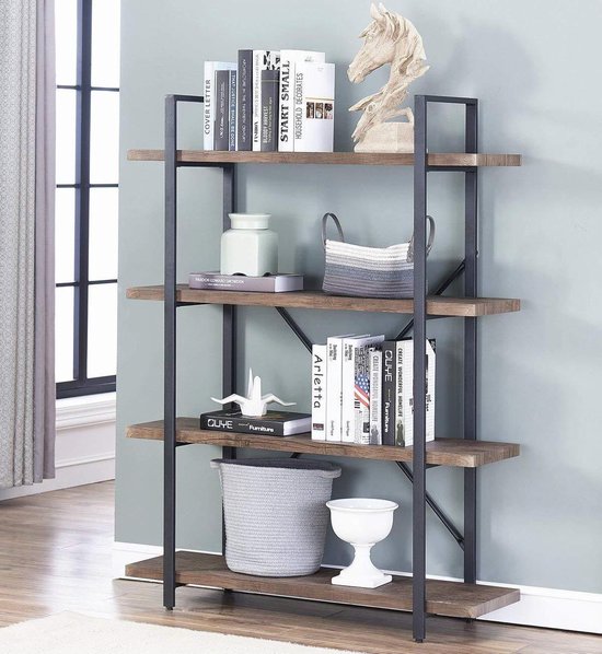 Wandregal Bücherregal Stabil - Industriedesign - 140 cm hoch