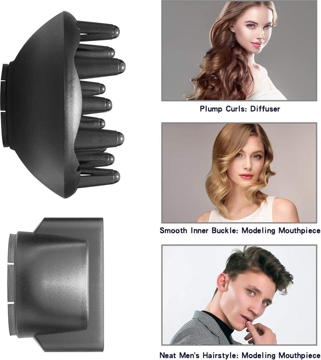 3 in 1 Professioneller Haartrockner - Negative Ionic Hairdryer - Mit Diffusor - 3 Temperaturen - 2 Geschwindigkeiten