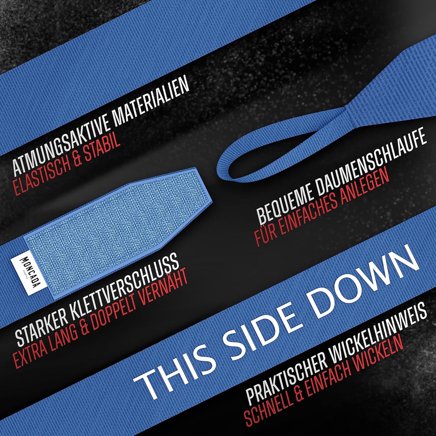Moncada Fighting Boxing Bandage - 4m - Blau