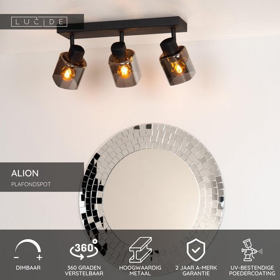 Lucide ALION – Deckenstrahler (Deckenleuchte) – 3xE14 – Schwarz