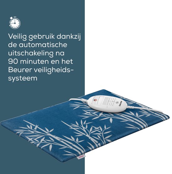Beurer HK 35 Cosy Elektrisches Wärmekissen – 40×30 cm – 3 Heizstufen – Weiches Fleece – Automatische Abschaltung – BSS-Sicherheitssystem – Maschinenwaschbar – 3 Jahre Garantie
