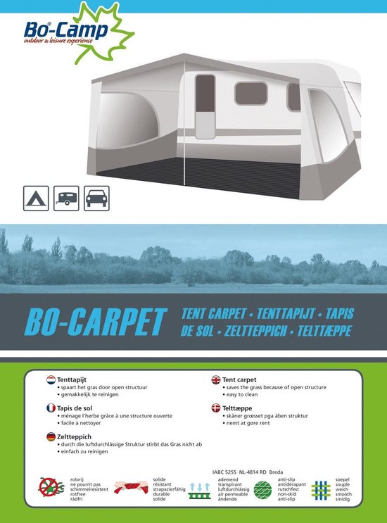 Bo-Camp – Zeltteppich – Bo-Carpet – 5 x 3 Meter – Anthrazit