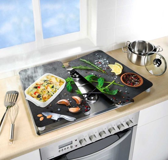 WENKO Glas-Schutzplatten für Herde – 2 Stück HERBS