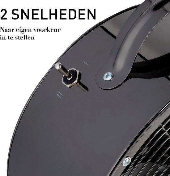 Lifetime Air Tischventilator - 230V - Tischventilator 20CM - 2 Geschwindigkeiten - Schwarz