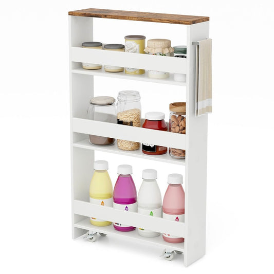 Coast Kräuterregal mobil - 4-lagig - Schmal - 48 x 13 x 81 cm - Weiß