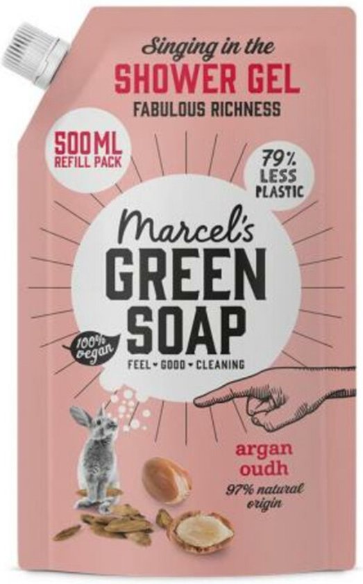 Marcel's Green Soap Duschgel-Nachfüllpackung Argan & Oudh 500 ml