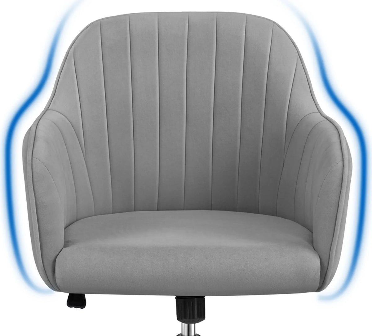 Yaheetech Bürostuhl Ergonomisch - Verfügt über luxuriöse Samtpolsterung und höhenverstellbaren Gaslift und 360° drehbare Nylon-Räder - Für Büro und Studie - Hellgrau Metall - 60 x 61 x 83-92,5 cm