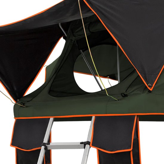 Dachzelt Lago - 2 Personen - Inkl. Matratze - Schwarz/Olivgrün