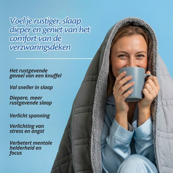 Ella Gewichtsdecke 5 kg – Samt & Sherpa-Fleece Gewichtsdecke OEKO-TEX – Weighted Blanket 135 x 200 cm – Gewichtsdecke – Grau