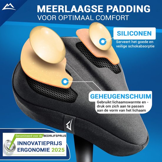 Nextcover Sattelüberzug Fahrrad - Gel-Memory-Schaum - wasserdicht mit Regenschutz