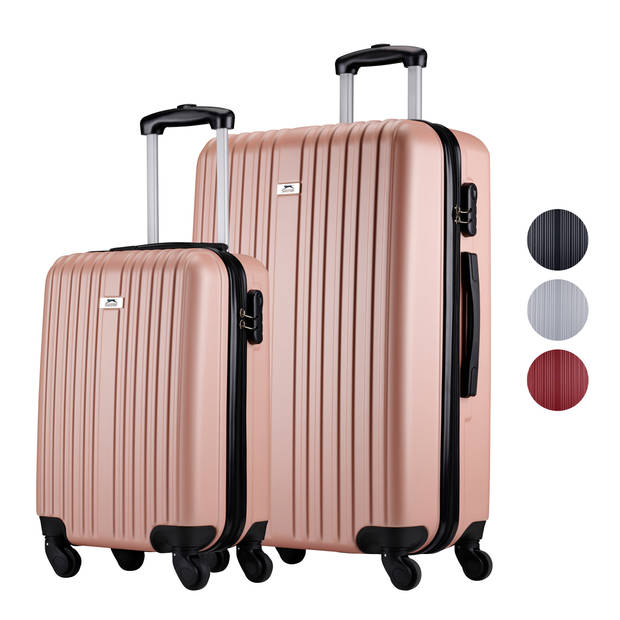 Slazenger - Kofferset 2 Stück - Handgepäcktrolley 26L und geräumiger Koffer 71L - Pink