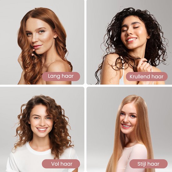 Auronic 3-in-1 Haartrocknerbürste - Airstyler - Lang - Style - Locken - 45 mm Lockenbürste - Keramik-Magic-Bürste - 1000W - Schwarz/Schwarz