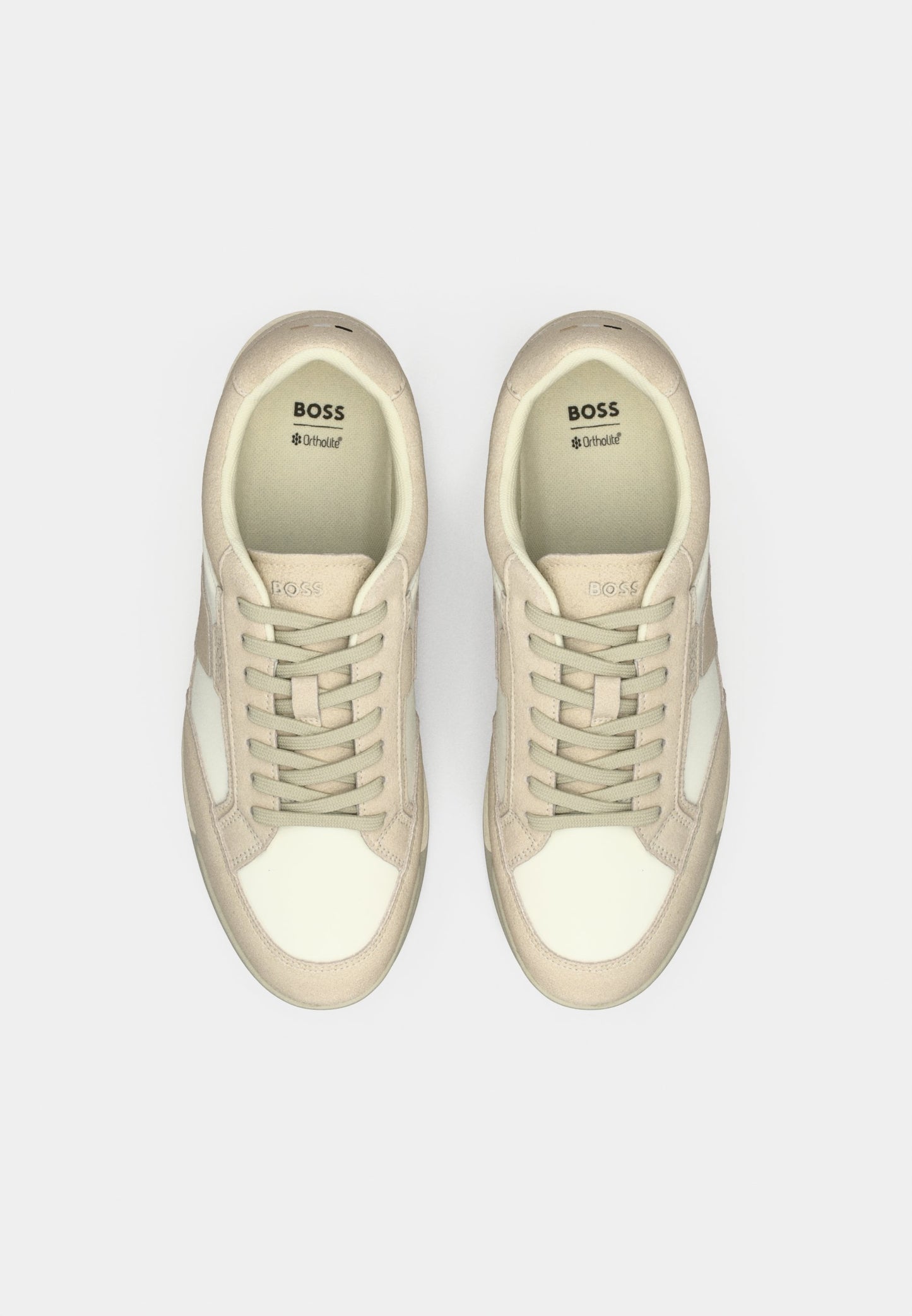 BOSS NITAN Sneaker – Leder & Textil – Open Beige