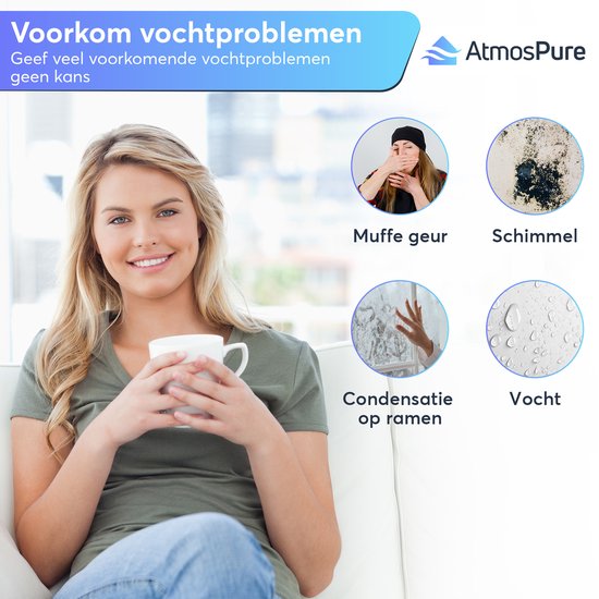AtmosPure® Luftentfeuchter AirDry Elite - 12 l pro Tag - Waschtrockenfunktion - Luftreiniger perfekt für Waschküche, Bad, Wohnzimmer und Keller - Schwarz - Luftentfeuchter