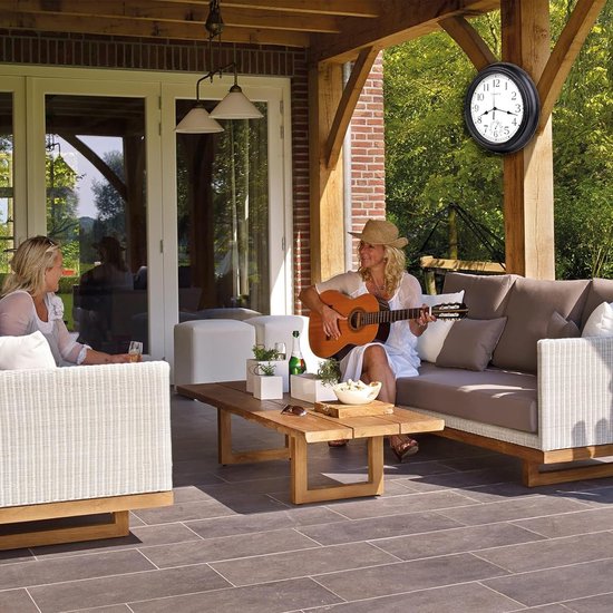 Air Outdoor Uhr - Wasserdicht - Gartenuhr - Retro Uhr - Bahnhofsuhr doppelseitig - Wanduhr