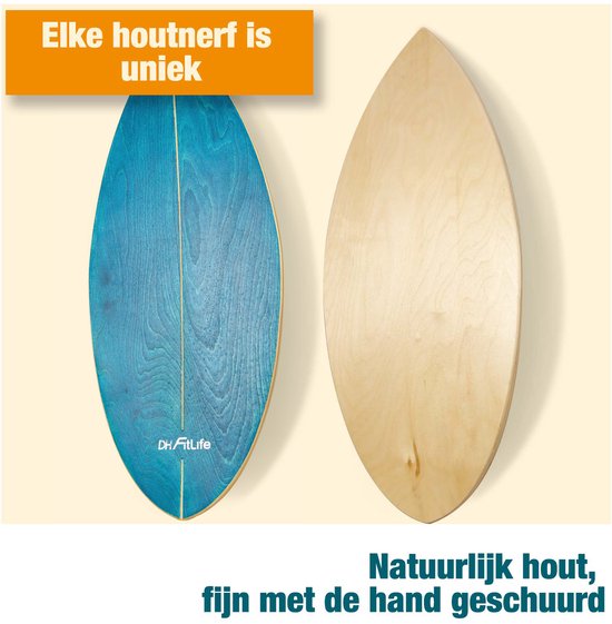 DH FitLife Wooden Balance Board mit Wippe - Balance Board für Kinder & Erwachsene - Indoor Fitness & Core Training, Grün