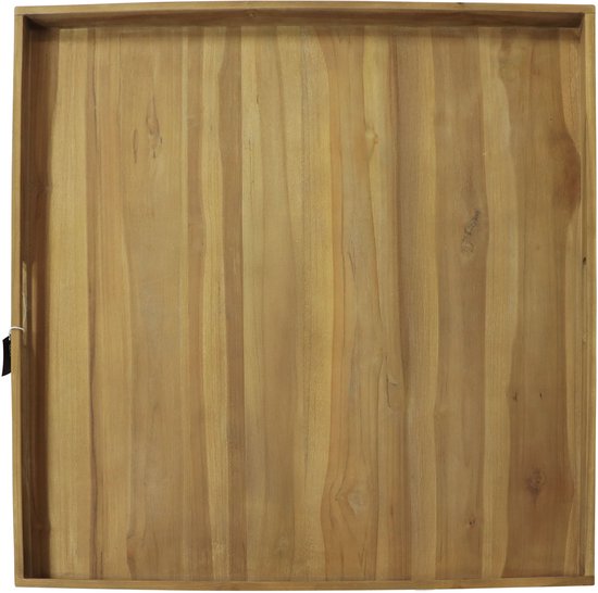 AXI Bayu Teak-Tablett – 80 x 80 x 5 cm – quadratisches Tablett – Teakholz – für Gläser und Tischdekoration – für drinnen und draußen