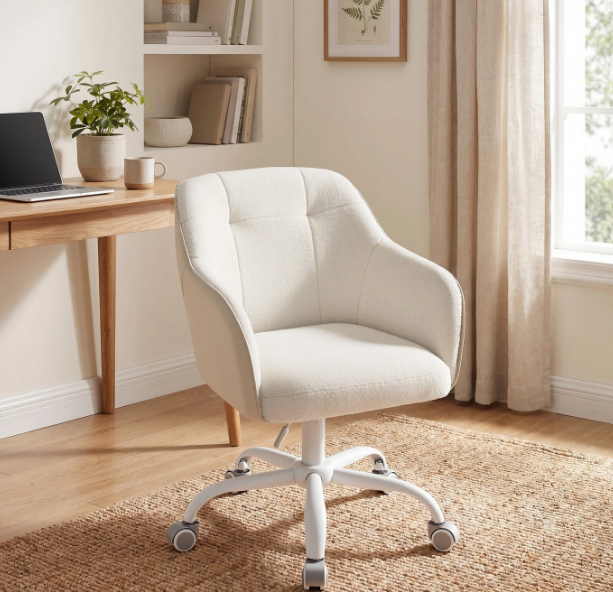 Ochama Bürostuhl Sherpa Stoff – Cappuccino-Beige – Höhenverstellbar 78–88 cm